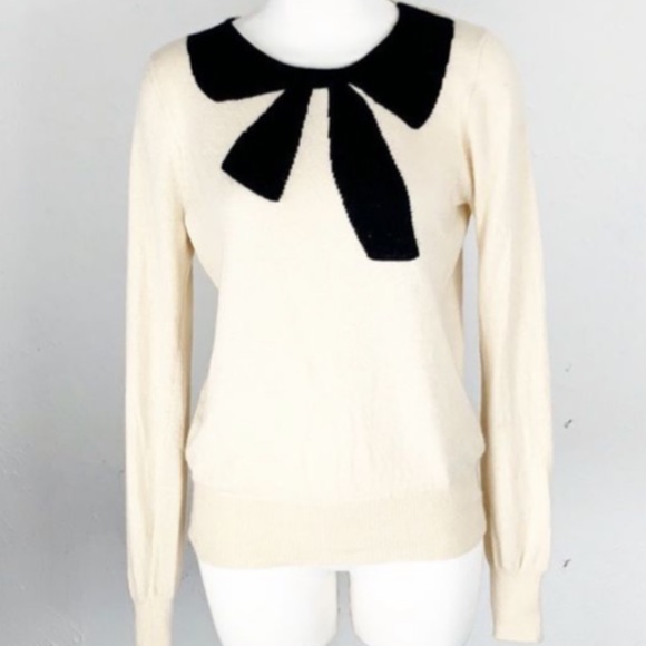 J. Crew - Cream & Black Giant Bow Sweater - Picture 3 of 6